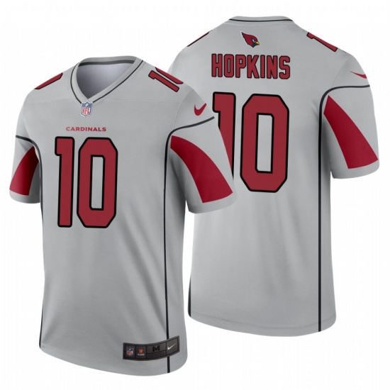 Men's Nike Arizona Cardinals 10 DeAndre Hopkins Silver Inverted Legend Stitched Jersey