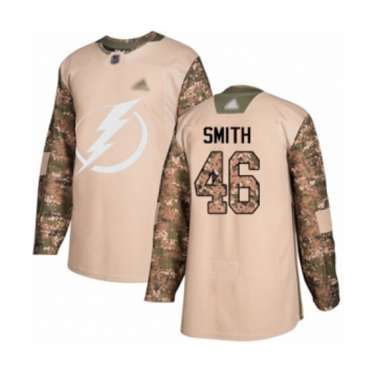 Men's Tampa Bay Lightning 46 Gemel Smith Authentic Camo Veterans Day Practice Hockey Jersey