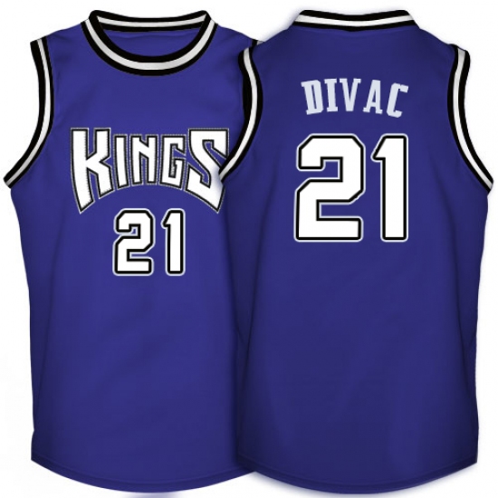 Men's Adidas Sacramento Kings 21 Vlade Divac Swingman Purple Throwback NBA Jersey