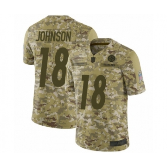 Youth Pittsburgh Steelers 18 Diontae Johnson Limited Camo 2018 Salute to Service Football Jersey