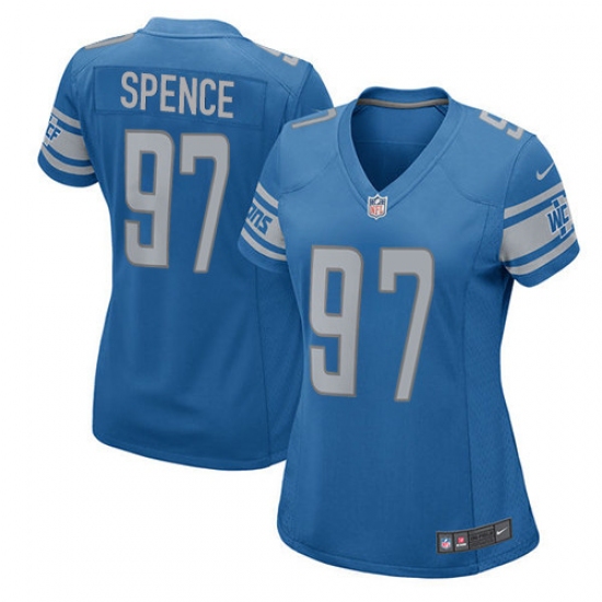 Women's Nike Detroit Lions 97 Akeem Spence Game Light Blue Team Color NFL Jersey