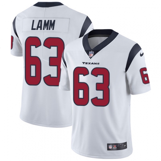 Men's Nike Houston Texans 63 Kendall Lamm White Vapor Untouchable Limited Player NFL Jersey