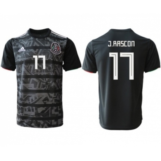 Mexico 17 J.Rascon Black Soccer Country Jersey