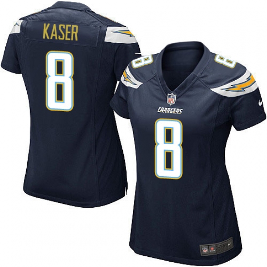 Women's Nike Los Angeles Chargers 8 Drew Kaser Game Navy Blue Team Color NFL Jersey
