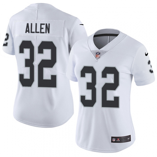 Women's Nike Oakland Raiders 32 Marcus Allen Elite White NFL Jersey