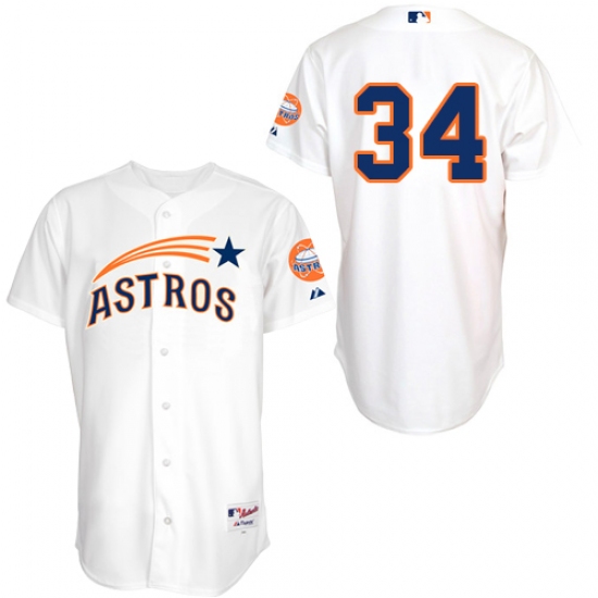 Men's Majestic Houston Astros 34 Nolan Ryan Authentic White 1965 Turn Back The Clock MLB Jersey