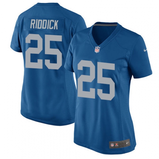 Women's Nike Detroit Lions 25 Theo Riddick Game Blue Alternate NFL Jersey