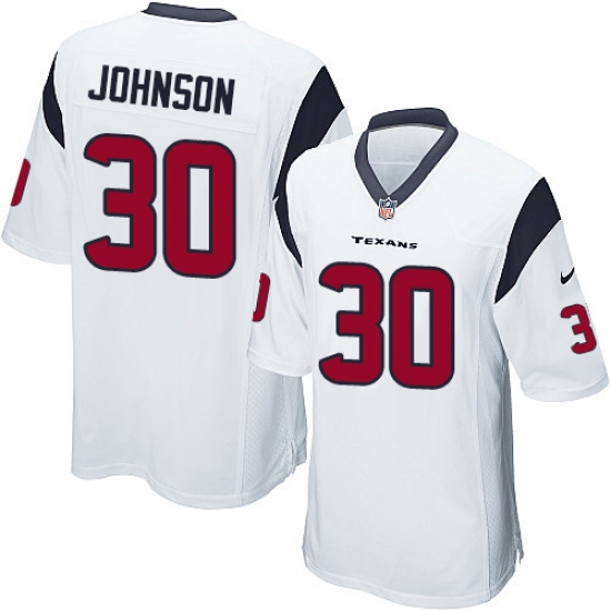 Men's Nike Houston Texans 30 Kevin Johnson Game White NFL Jersey