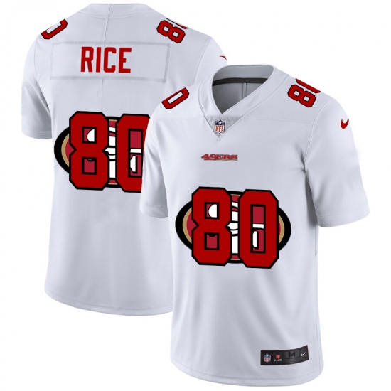 Men's San Francisco 49ers 80 Jerry Rice White Nike White Shadow Edition Limited Jersey