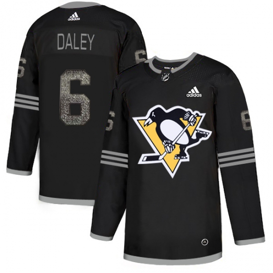 Men's Adidas Pittsburgh Penguins 6 Trevor Daley Black Authentic Classic Stitched NHL Jersey