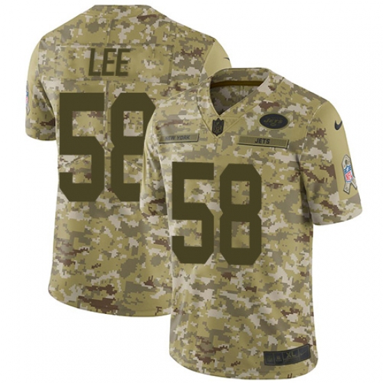 Men's Nike New York Jets 58 Darron Lee Limited Camo 2018 Salute to Service NFL Jersey