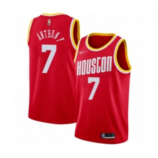 Youth Houston Rockets 7 Carmelo Anthony Swingman Red Hardwood Classics Finished Basketball Jersey