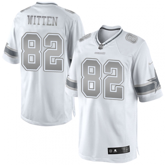 Men's Nike Dallas Cowboys 82 Jason Witten Limited White Platinum NFL Jersey