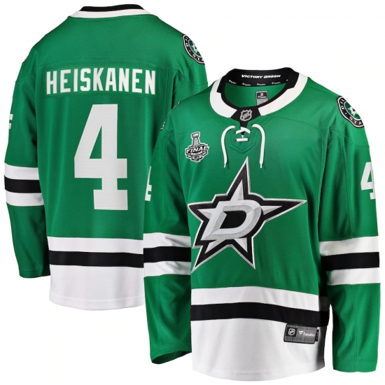 Men's Dallas Stars 4 Miro Heiskanen Fanatics Branded Green 2020 Stanley Cup Final Bound Home Player Breakaway Jersey