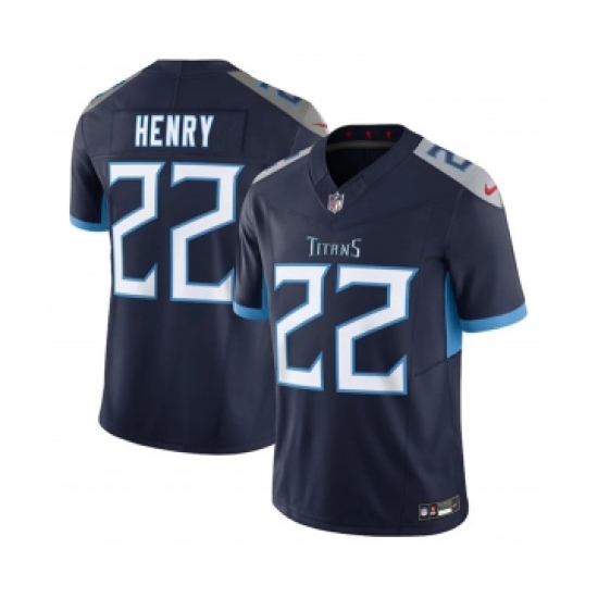 Men's Tennessee Titans 22 Derrick Henry Navy 2023 F.U.S.E Vapor Untouchable Stitched Jersey