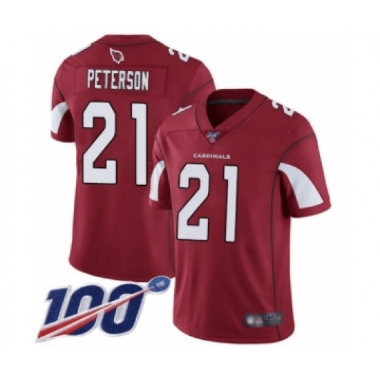 Men's Arizona Cardinals 21 Patrick Peterson Red Team Color Vapor Untouchable Limited Player 100th Season Football Jersey