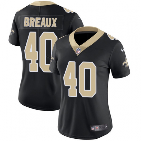 Women's Nike New Orleans Saints 40 Delvin Breaux Black Team Color Vapor Untouchable Limited Player NFL Jersey