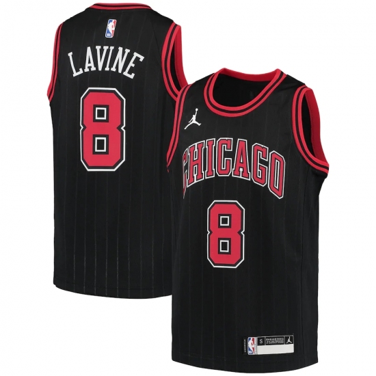 Youth Chicago Bulls 8 Zach LaVine Jordan Brand Black 2020-21 Swingman Player Jersey