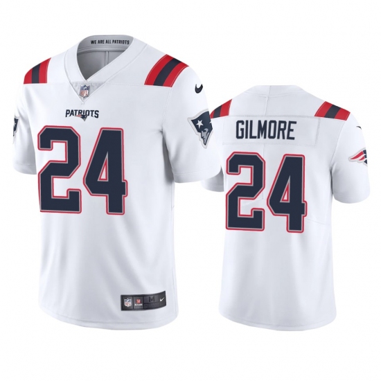 Nike New England Patriots 24 Stephon Gilmore Men's White 2020 Vapor Limited Jersey