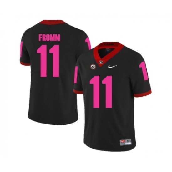 Georgia Bulldogs 11 Jake Fromm Black 2018 Breast Cancer Awareness College Football Jersey