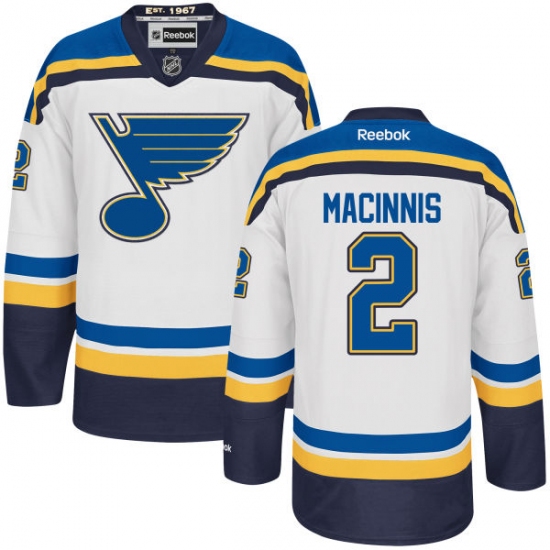 Youth Reebok St. Louis Blues 2 Al Macinnis Authentic White Away NHL Jersey