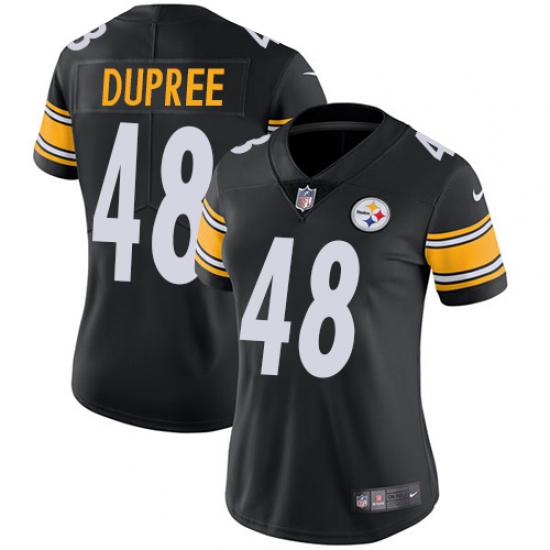 Women's Nike Pittsburgh Steelers 48 Bud Dupree Black Team Color Vapor Untouchable Limited Player NFL Jersey