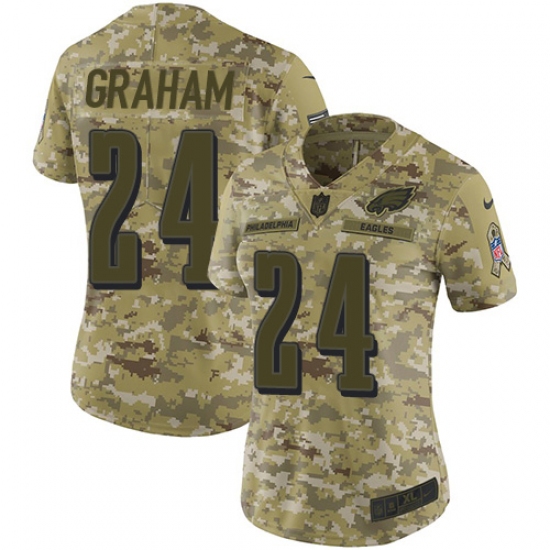 Women's Nike Philadelphia Eagles 24 Corey Graham Limited Camo 2018 Salute to Service NFL Jersey