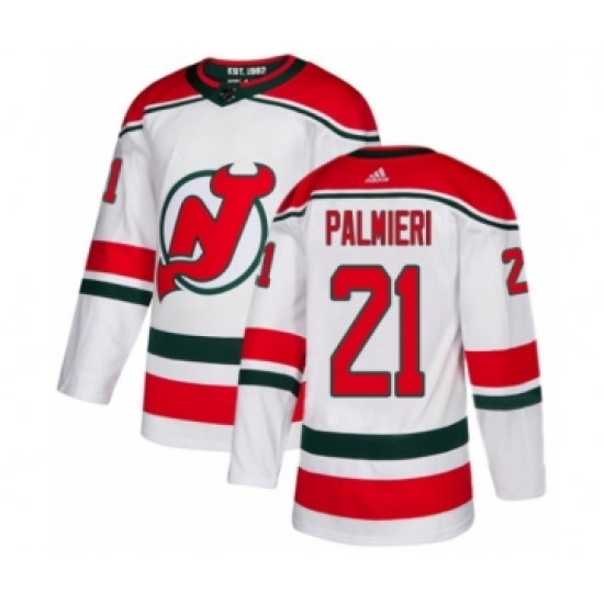Men's Adidas New Jersey Devils 21 Kyle Palmieri Premier White Alternate NHL Jersey