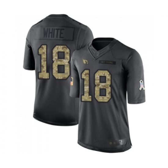 Men's Arizona Cardinals 18 Kevin White Limited Black 2016 Salute to Service Football Jersey