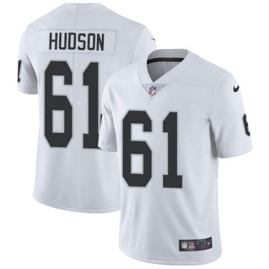 Men's Nike Oakland Raiders 61 Rodney Hudson White Vapor Untouchable Limited Player NFL Jersey