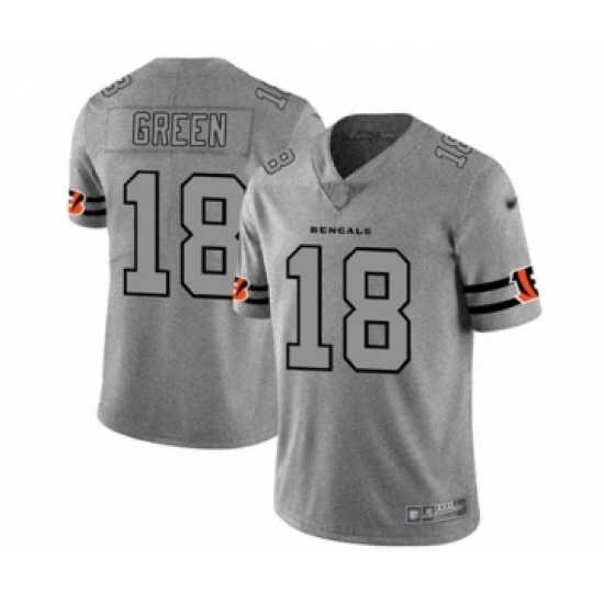 Men's Cincinnati Bengals 18 A.J. Green Limited Gray Team Logo Gridiron Football Jersey