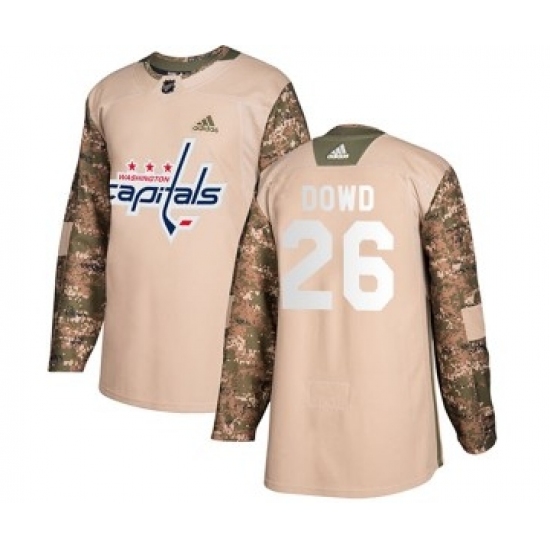 Men's Washington Capitals 26 Nic Dowd Adidas Authentic Veterans Day Practice Jersey - Camo