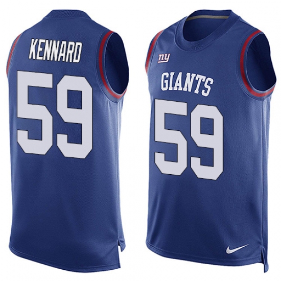 Men's Nike New York Giants 59 Devon Kennard Limited Royal Blue Player Name & Number Tank Top NFL Jersey