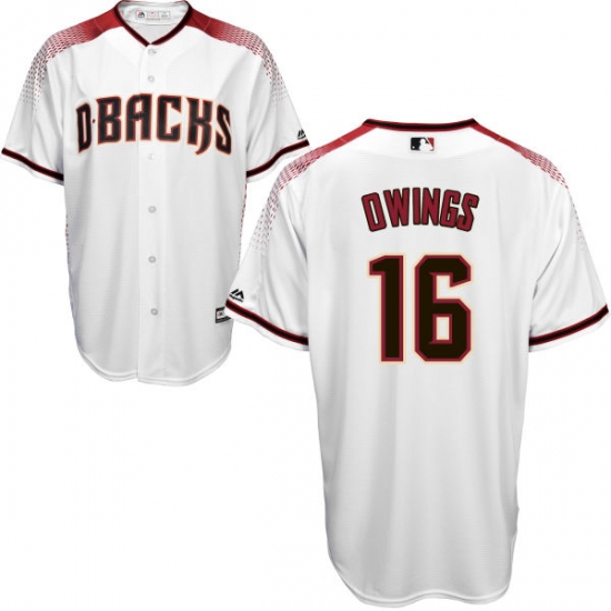 Men's Majestic Arizona Diamondbacks 16 Chris Owings Authentic White Home Cool Base MLB Jersey