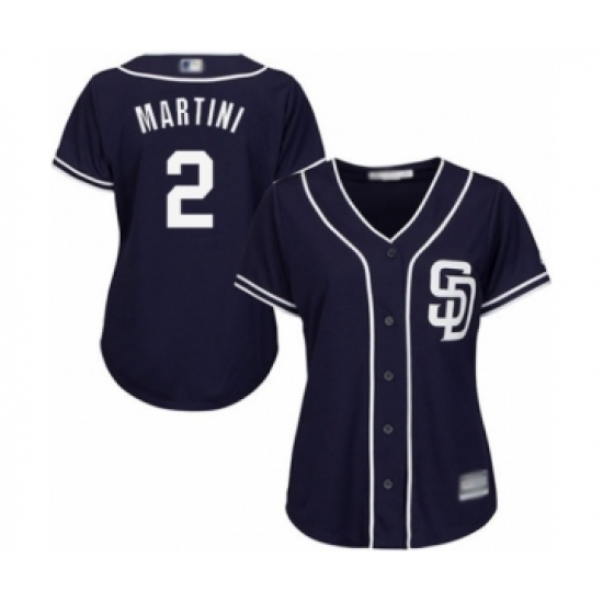 Women's San Diego Padres 2 Nick Martini Authentic Navy Blue Alternate 1 Cool Base Baseball Player Jersey