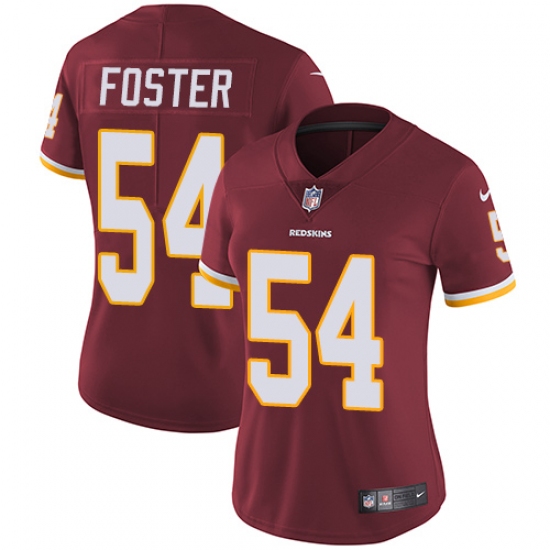 Women's Nike Washington Redskins 54 Mason Foster Elite Burgundy Red Team Color NFL Jersey