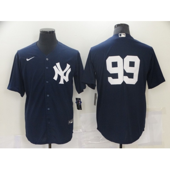 Men's New York Yankees 99 Aaron Judge Authentic Navy Blue Nike Jersey