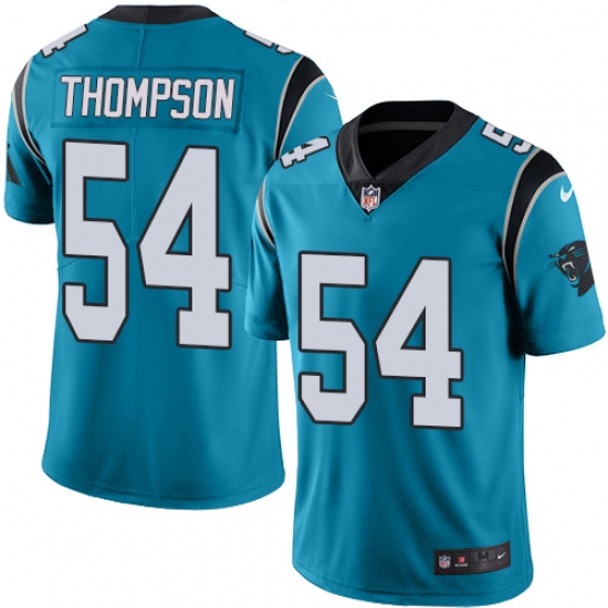 Men's Nike Carolina Panthers 54 Shaq Thompson Blue Alternate Vapor Untouchable Limited Player NFL Jersey