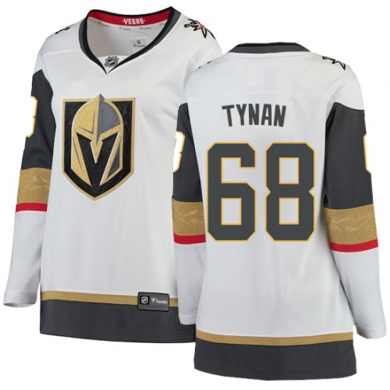 Women's Vegas Golden Knights 68 T.J. Tynan Authentic White Away Fanatics Branded Breakaway NHL Jersey