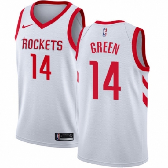 Men's Nike Houston Rockets 14 Gerald Green Authentic White NBA Jersey - Association Edition