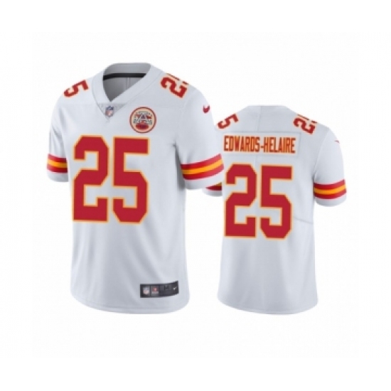 Kansas City Chiefs 25 Clyde Edwards-Helaire White 2020 NFL Draft Vapor Limited Jersey