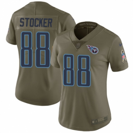 Women's Nike Tennessee Titans 88 Luke Stocker Limited Olive 2017 Salute to Service NFL Jersey