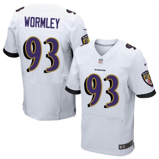 Men's Nike Baltimore Ravens 93 Chris Wormley Elite White NFL Jersey