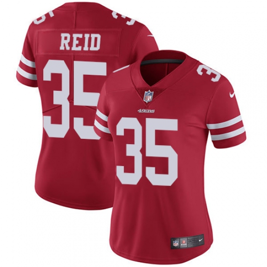 Women's Nike San Francisco 49ers 35 Eric Reid Elite Red Team Color NFL Jersey