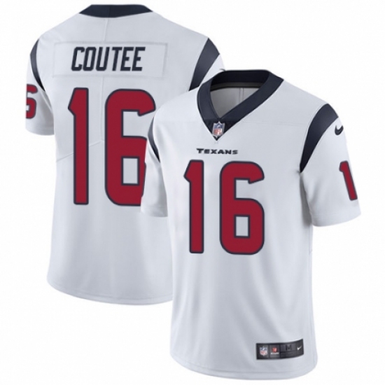 Men's Nike Houston Texans 16 Keke Coutee White Vapor Untouchable Limited Player NFL Jersey