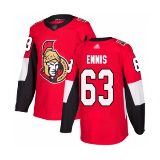 Men's Ottawa Senators 63 Tyler Ennis Authentic Red Home Hockey Jersey