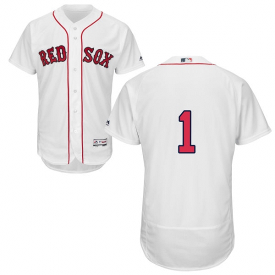 Men's Majestic Boston Red Sox 1 Bobby Doerr White Home Flex Base Authentic Collection MLB Jersey