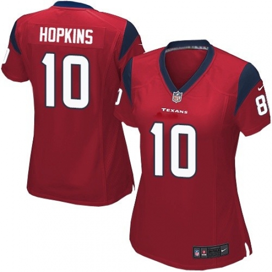 Women's Nike Houston Texans 10 DeAndre Hopkins Game White NFL Jersey