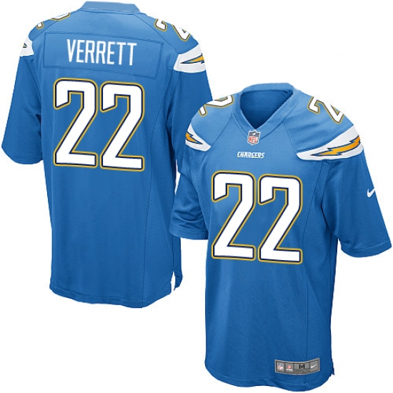 Men's Nike Los Angeles Chargers 22 Jason Verrett Game Electric Blue Alternate NFL Jersey