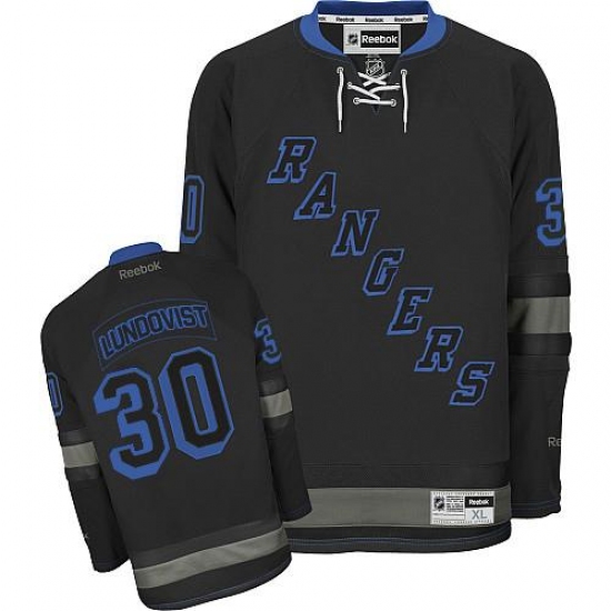 Men's Reebok New York Rangers 30 Henrik Lundqvist Authentic Black Ice NHL Jersey